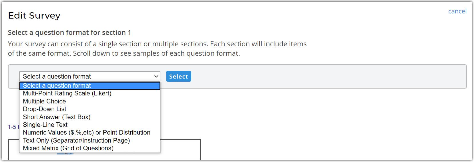 Custom Survey Question Formats