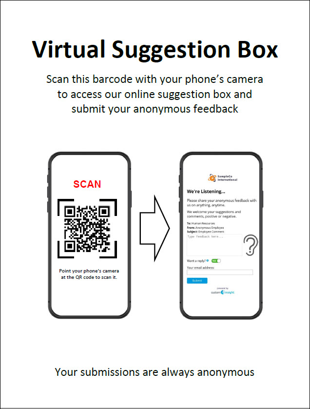 Online Suggestion Box Samples, Anonymous Employee Feedback Tool